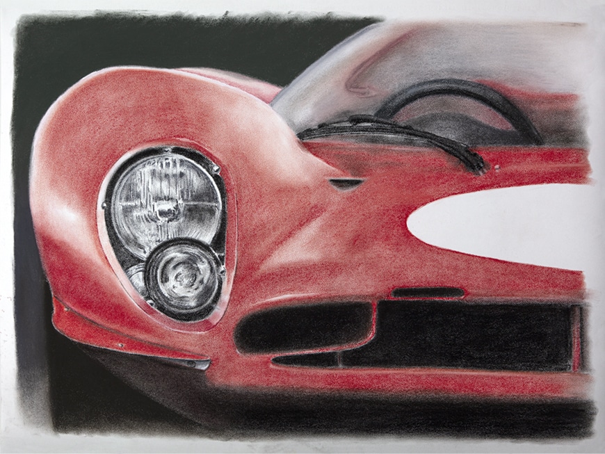 1967 Ferrari 330 P4 Ferrari 330 P4 painting on paper my-teintes